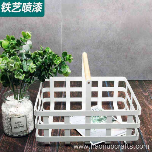 iron basket desktop grocery picnic basket